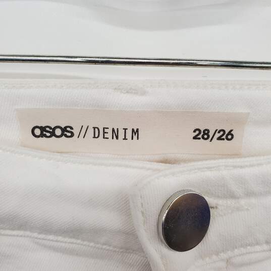 Asos White Cotton Blend Skinny Jeans WM Size 28/26 NWT image number 3