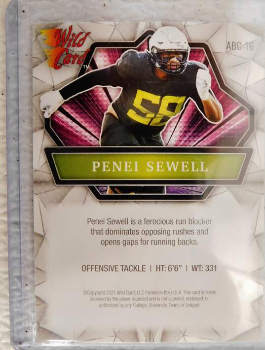 2021 Penei Sewell Wild Card Rookie Alumination Detroit Lions image number 3