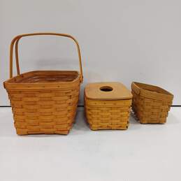 Longaberger Baskets Assorted 3pc Lot alternative image