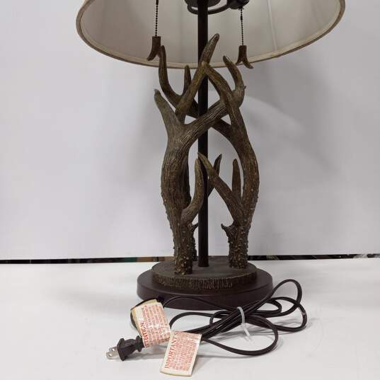 Pair of Antler Table Lamps with Shades image number 5