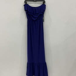 NWT Womens Blue Sleeveless Square Neck Pullover Maxi Dress Size 14