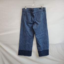 Kut From The Kloth Blue Cotton Raw Hem Wide Leg Jeans WM Size 12 alternative image