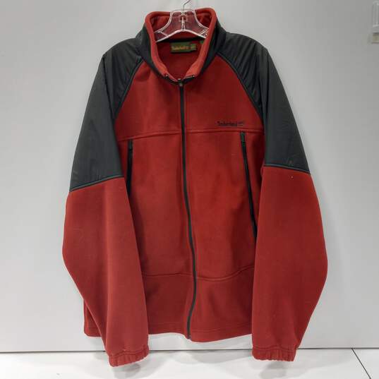 Timberland Men's Red Full Zip Mock Neck Jacket Size XL image number 3