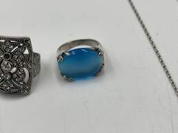 Set Of 8 Pcs Womens Silver Tone Necklace Earrings Rings 43.3g J0509333-G-01 alternative image