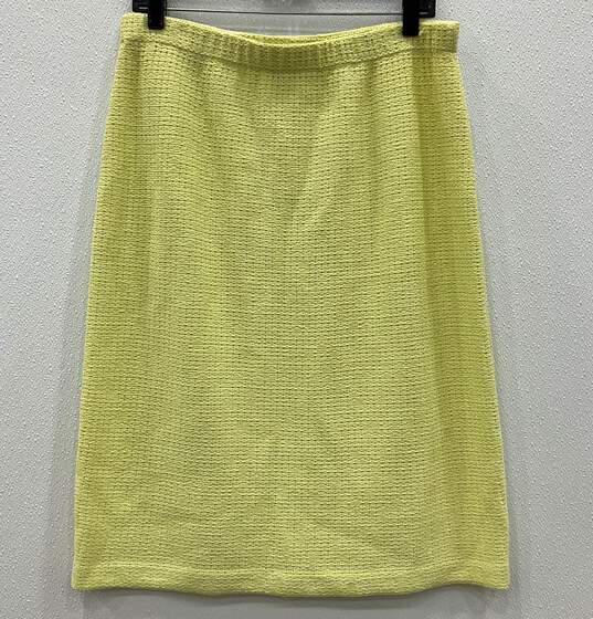 ST. JOHN Collection Knit Highlighter Yellow Skirt image number 2