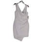 NWT Womens White Wrap V-Neck Asymmetric Hem Sleeveless Bodycon Dress Size 8 image number 2
