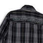 Mens Multicolor Plaid Collared Pockets Long Sleeve Button-Up Shirt Size L image number 4