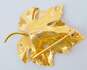 Ethereal 14K Yellow Gold Pearl Accented Leaf Brooch 3.6g image number 3