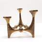 Three Sided Bronze Table Top  Tapered Candlestick Holder image number 2