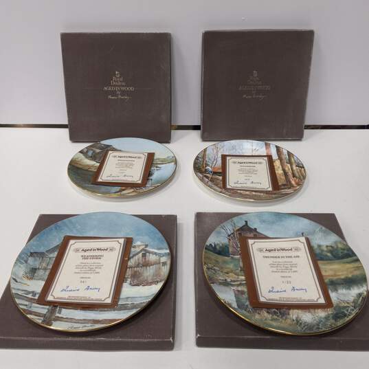 4 Royal Doulton Aged in Wood Plates IOB image number 1