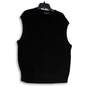 Mens Black Sleeveless V-Neck Cable Knit Pullover Sweater Vest Size Large image number 1