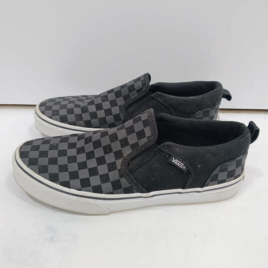 Vans Black Check Slip On Sneakers Youth's Size 6 image number 1