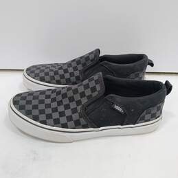 Vans Black Check Slip On Sneakers Youth's Size 6
