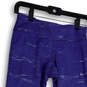 Womens Blue Elastic Waist Skinny Leg Pull-On Cropped Leggings Size Small image number 3