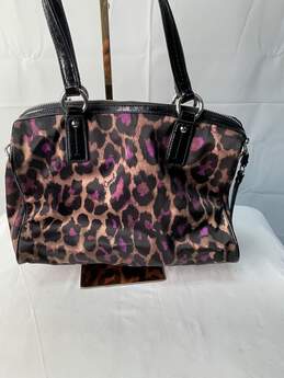 Certified Authentic Coach Cheetah Print w/Purple Accents Hand Bag w/Crossbody Strap alternative image