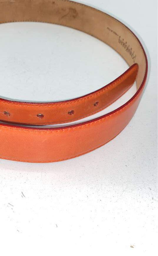 Donna Karan Orange Leather Belt Size M image number 10