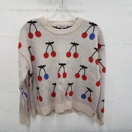 Madewell Women's Pullover Sweater w/ Cherry Design Sz-M