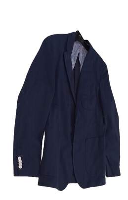 Womens Blue Long Sleeve Pockets 2 Button Suit Blazer Size 38R alternative image