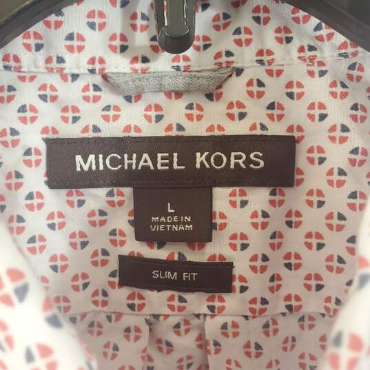 Michael Kors Men Multicolor Button Up Sz L image number 2