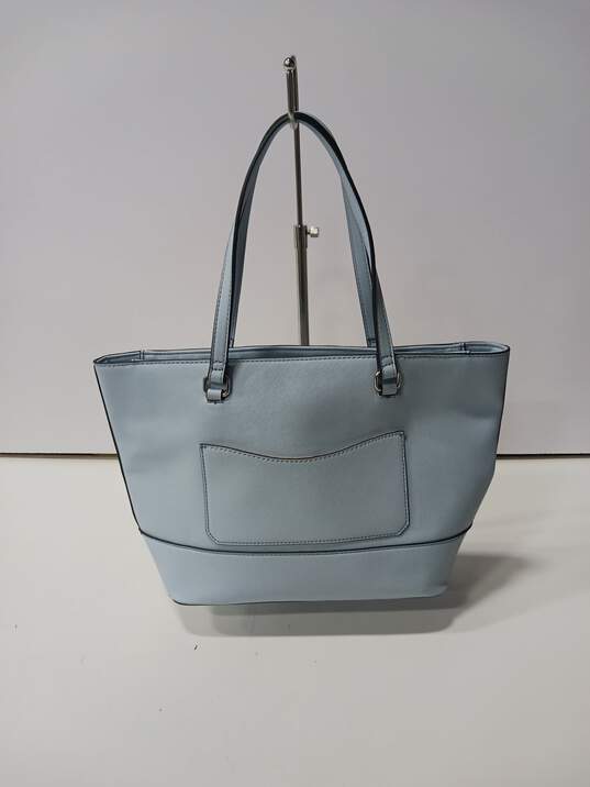 Guess Sky Blue Small Zip Up Tote Bag Purse Top Handle image number 2