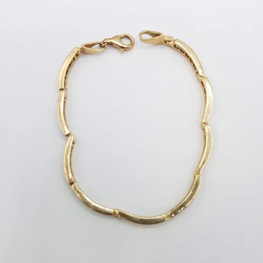 10K Gold Crystal Panel Bracelet 9.5g image number 5
