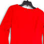Womens Red Round Neck Bell Sleeve Back Zip Knee Length Sheath Dress Size 6 image number 4