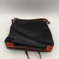 Womens Black Tan Pebble Leather Adjustable Strap Inner Pockets Crossbody Bag image number 2