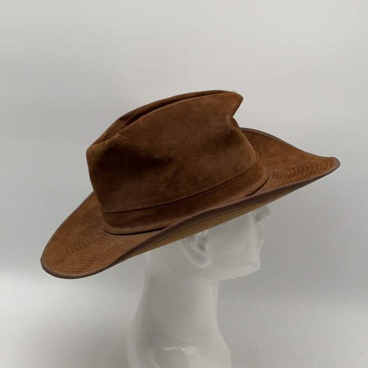 Mens Brown Wide Brim Lightweight Western Cowboy Hat Size 7 3/8 image number 2