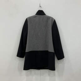 Womens Gray Black Long Sleeve Front Pocket Full-Zip Overcoat Size XL alternative image
