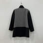 Womens Gray Black Long Sleeve Front Pocket Full-Zip Overcoat Size XL image number 2