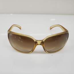 Ray-Ban Translucent Yellow Frame Brown Gradient Lens Sunglasses