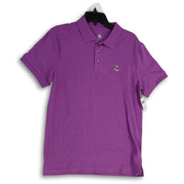 NWT Womens Purple Short Sleeve Spread Collar Polo Shirt Size Medium