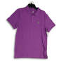 NWT Womens Purple Short Sleeve Spread Collar Polo Shirt Size Medium image number 1