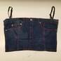 Womens Blue Denim Sleeveless Square Neck Cropped Blouse Top Size Large image number 1
