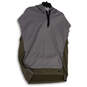 Mens Gray Dri-Fit Sleeveless Drawstring Pockets Pullover Hoodie Size Large image number 1