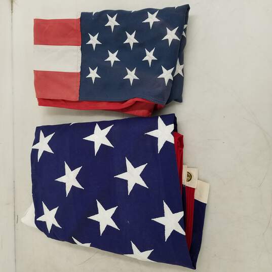 Pair Vintage Sewn Fifty Star American Flags image number 1