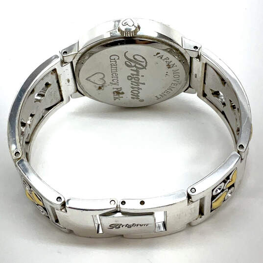 Designer Brighton Dual-Tone Gramercy Park Foldover Clasp Wrist Watch image number 4