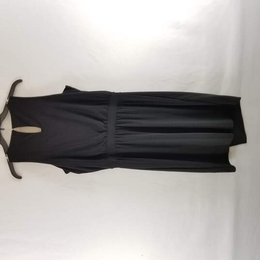 White House Black Market Women Black asymmetrical dress Size S NWT image number 2