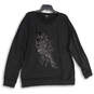 Womens Black Sequin Long Sleeve Crew Neck Pullover Sweatshirt Size XL image number 1