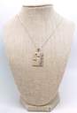 14K Yellow Gold Sherry Name Brushed Pendant Serpentine Chain Necklace 5.3g image number 1