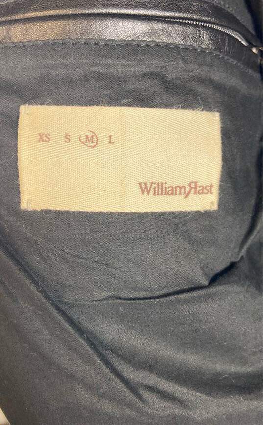 William Rast Mens Black Leather Long Sleeve Collared Biker Jacket Size Medium image number 3