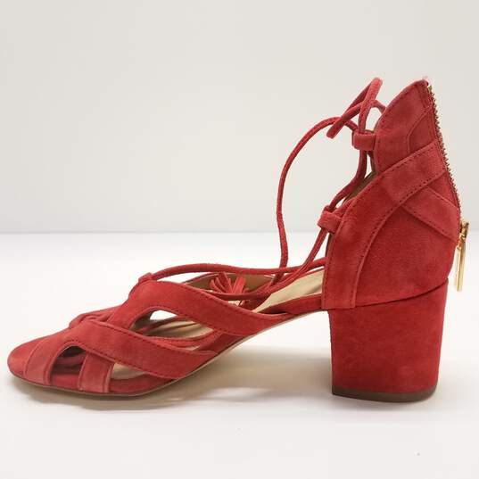 Michael Kors Strappy Red Suede Women's Heels Size 5M image number 2