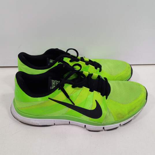 Mens Green Mesh Lace Up Low Top Activewear Free 5.0 Running Shoes Size 14 image number 2