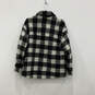 Womens Black White Check Collared Long Sleeve Button Front Jacket Coat Sz 0 image number 2