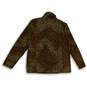 Womens Multicolor Leopard Print Mock Neck 1/4 Zip Fleece Jacket Size S/P image number 2
