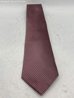 Authentic Giorgio Armani Mens Pink Striped Designer Tie