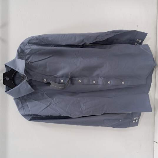 Bradley Allen Men's Blue Button Up Dress Shirt NWT image number 1