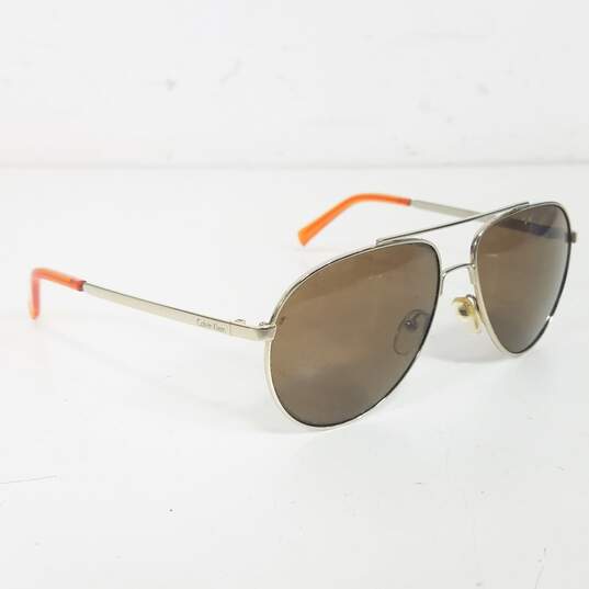 Calvin Klein Silver Aviator Sunglasses image number 3
