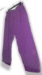 Womens Purple Blue Elastic Waist Front Pockets Straight Leg Pajamas Pants Sz XL image number 6