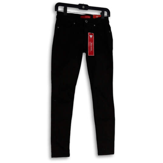 NWT Womens Black Denim Dark Wash Stretch Skinny Leg Jeans Size 24R image number 4